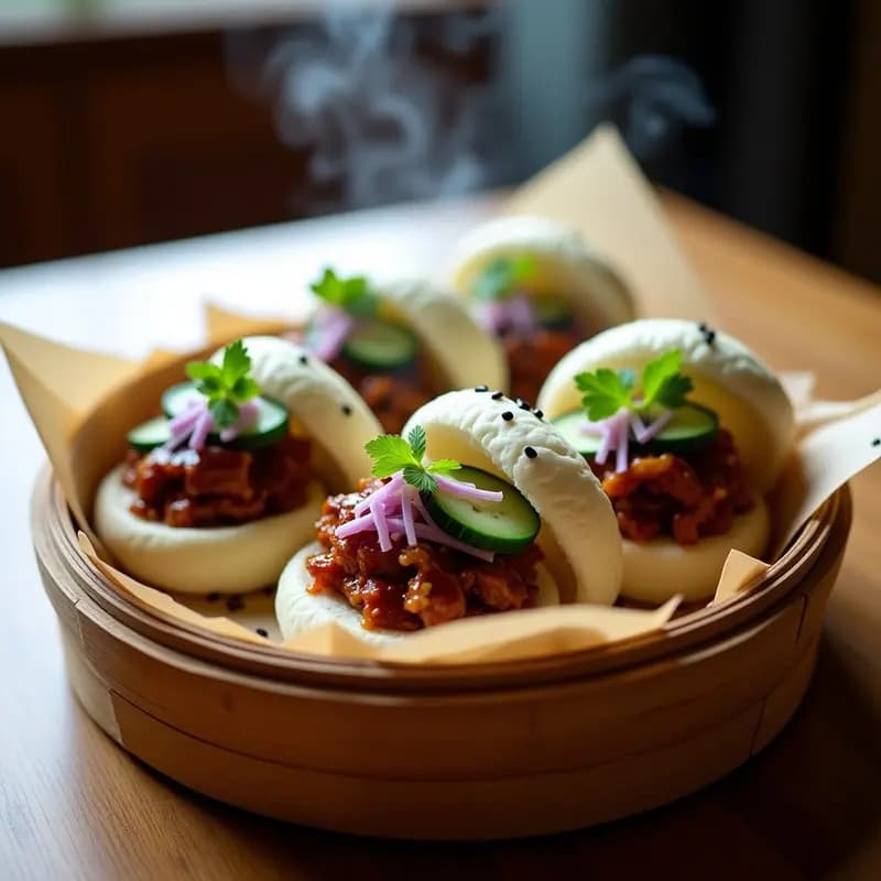 Bao Buns de Cerdo BBQ con Pepinillos Encurtiidos: Receta China en Vaporera