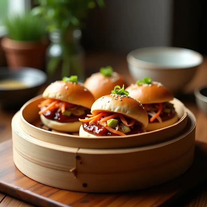 Bao Buns de Cerdo Belly y Encurtidos: Receta China en Olla Rápida y Esponjosa