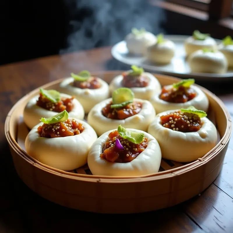 Bao Buns de Cerdo Belly con Pepinillos: Receta China Tradicional en Thermomix