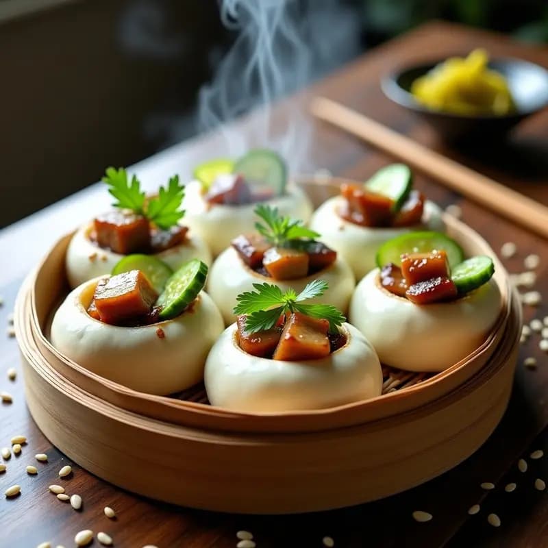 Bao Buns de Cerdo Char Siu y Pepino Encurido: Receta China Callejera en 25 Minutos