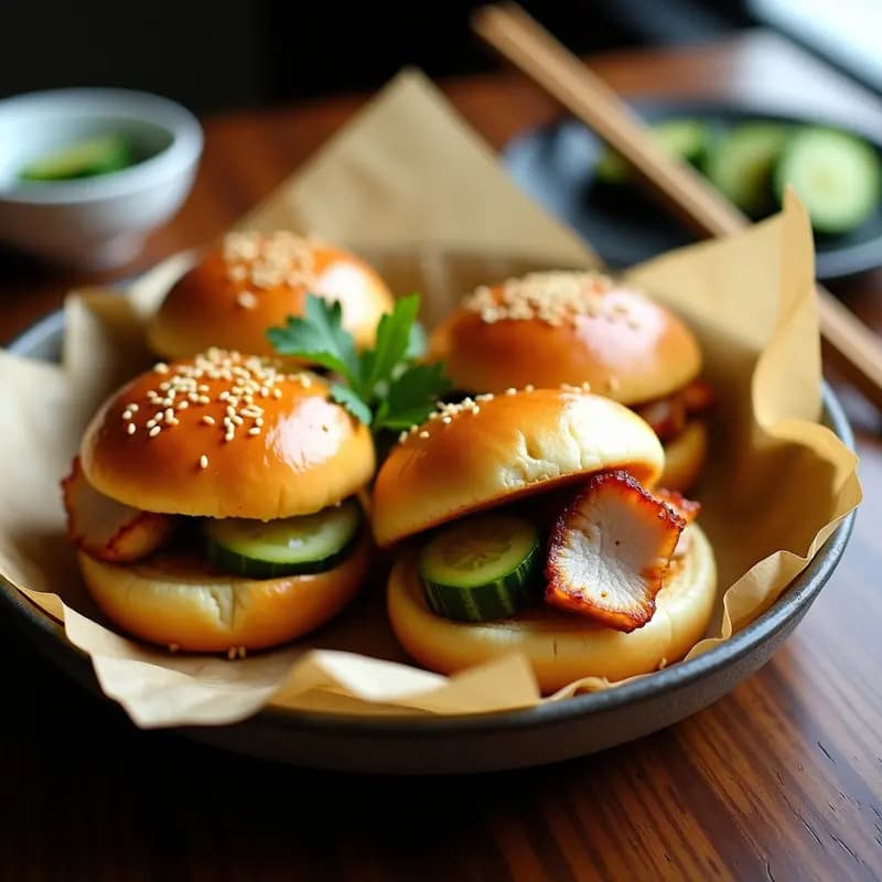 Bao Buns de Cerdo Asado y Pepino Encurtiido: Receta China en Airfryer y Esponjosa