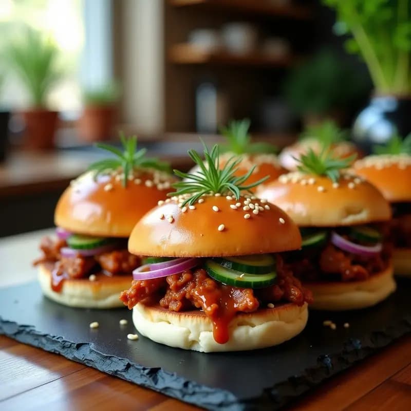 Bao Buns de Cerdo Desmenuzado con Salsa Hoisin: Aperitivo Chino en Airfryer y Alta en Proteína