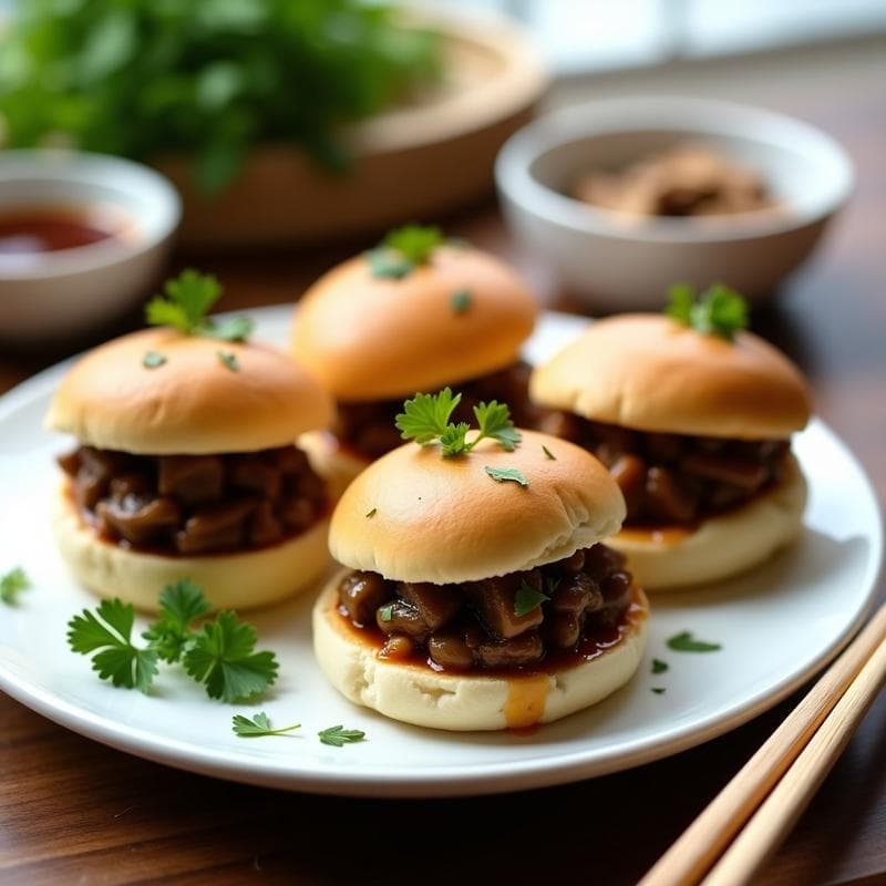Bao Buns Veganos de Champiñones Portobello y Hoisin: Receta China en Airfryer