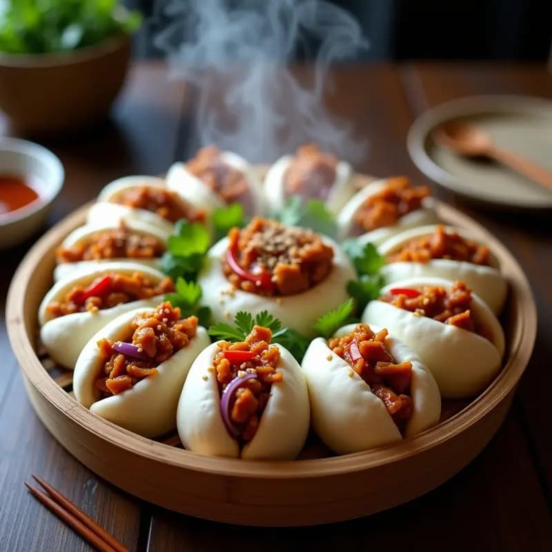 Bao Buns Chinos Rellenos de Jackfruit BBQ: Receta Vegana y Dulce-Salada