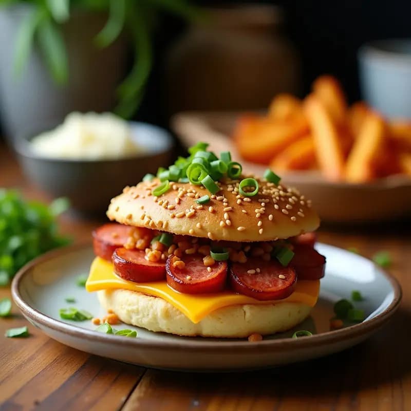 Bao Buns de Chorizo Ibérico y Queso Manchego: Fusión Chino-Española en Airfryer