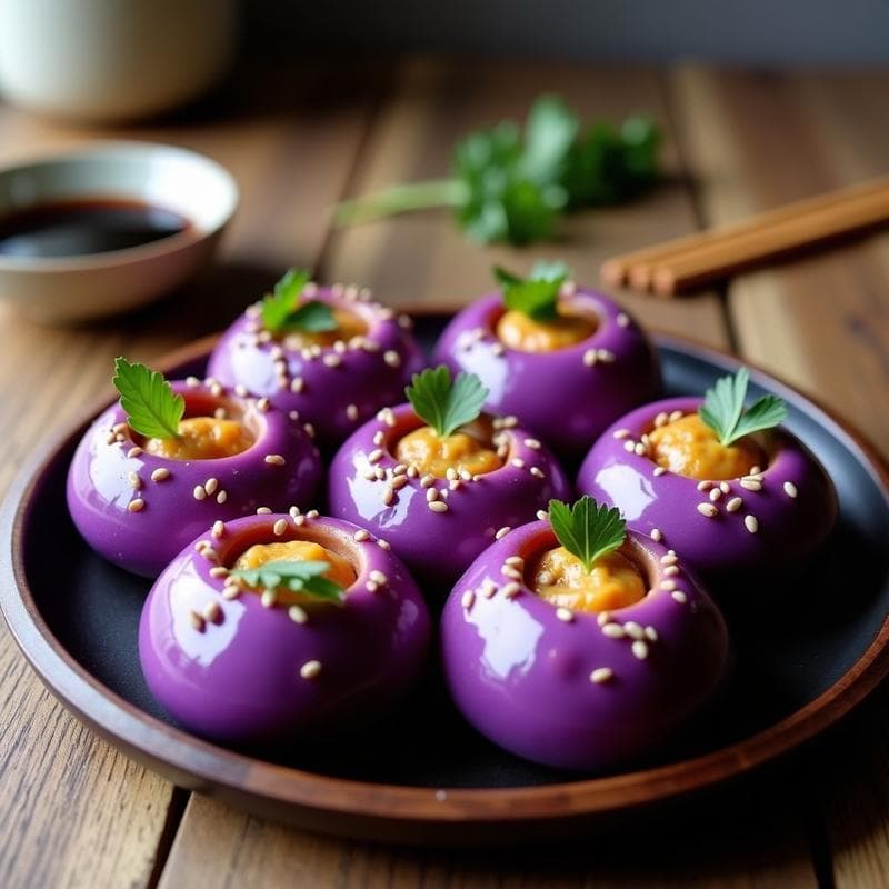 Bao Buns de Col Morada Rellenos de Tofu Fermentado: Receta China en Airfryer