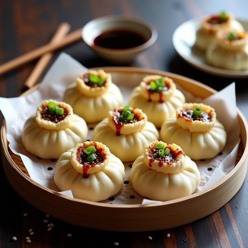 Bao Buns de Coliflor Rellena: Receta China Keto con Cerdo Desmenuzado y Hoisin