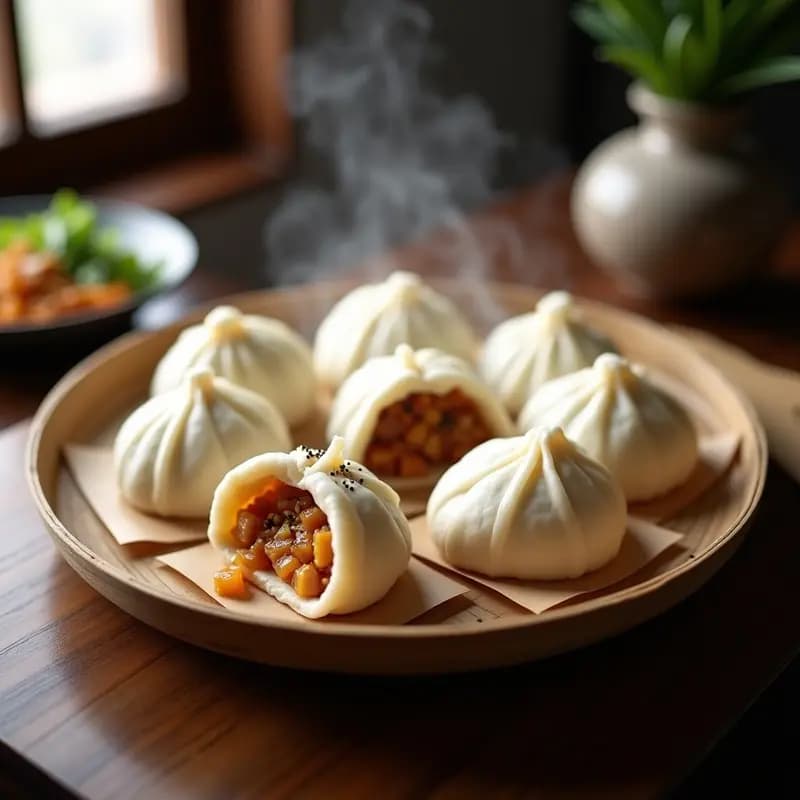 Bao Buns de Ebiega y Cerdo Desmenuzado: Receta China con Toque Dulce