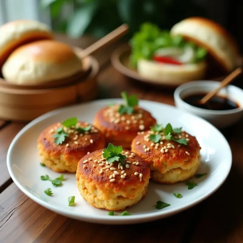 Bao Buns de Jackfruit Desmenuzado: Hamburguesas Veganas al Estilo Chino en Airfryer