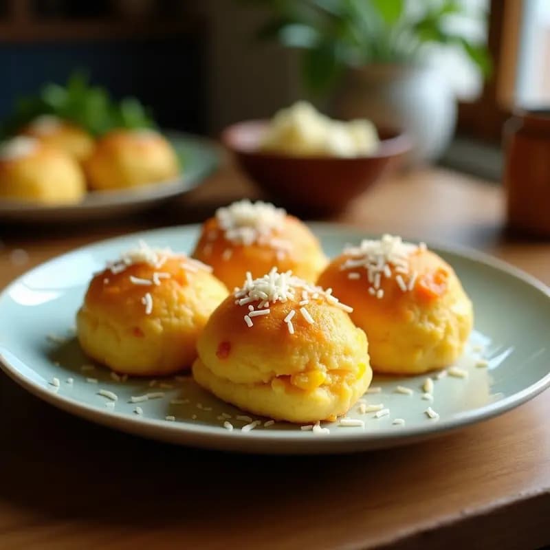 Bao Buns de Masarepa Rellenos de Leche de Coco y Mango: Postre Fusion Asiático-Colombiano