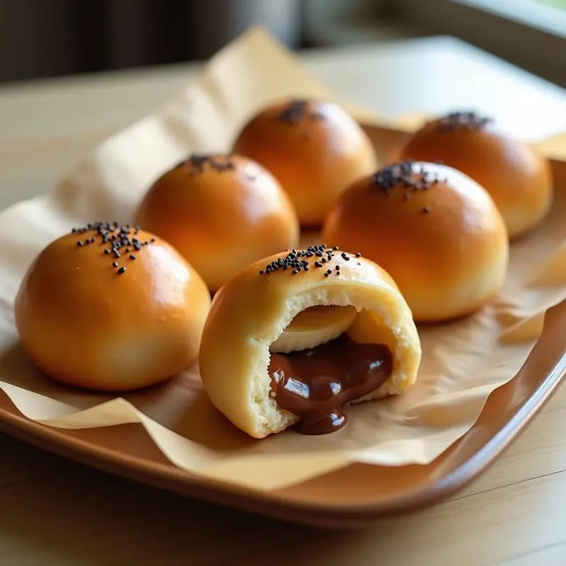 Bao Buns Rellenos de Nutella y Plátano: Desayuno Chino Dulce en Airfryer