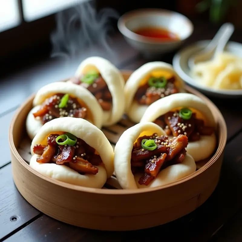 Bao Buns de Pollo Teriyaki y Encurtidos de Daikon: Receta Japonesa al Vapor