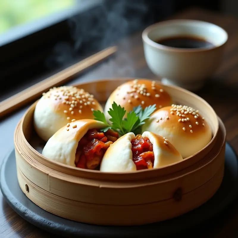 Bao Buns de Pollo Teriyaki y Kimchi: Receta China-Japonesa en Olla Rápida