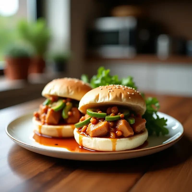 Bao Buns de Pollo Teriyaki y Pepino: Bocado Chino al Vapor en 20 Minutos