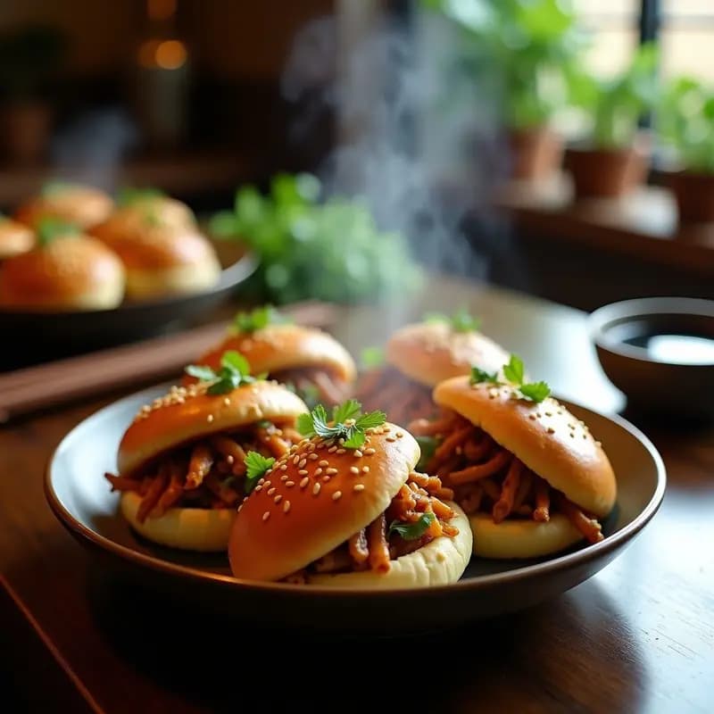 Bao Buns Veganos de Jackfruit y Cebolla Caramelizada: Receta China en Airfryer