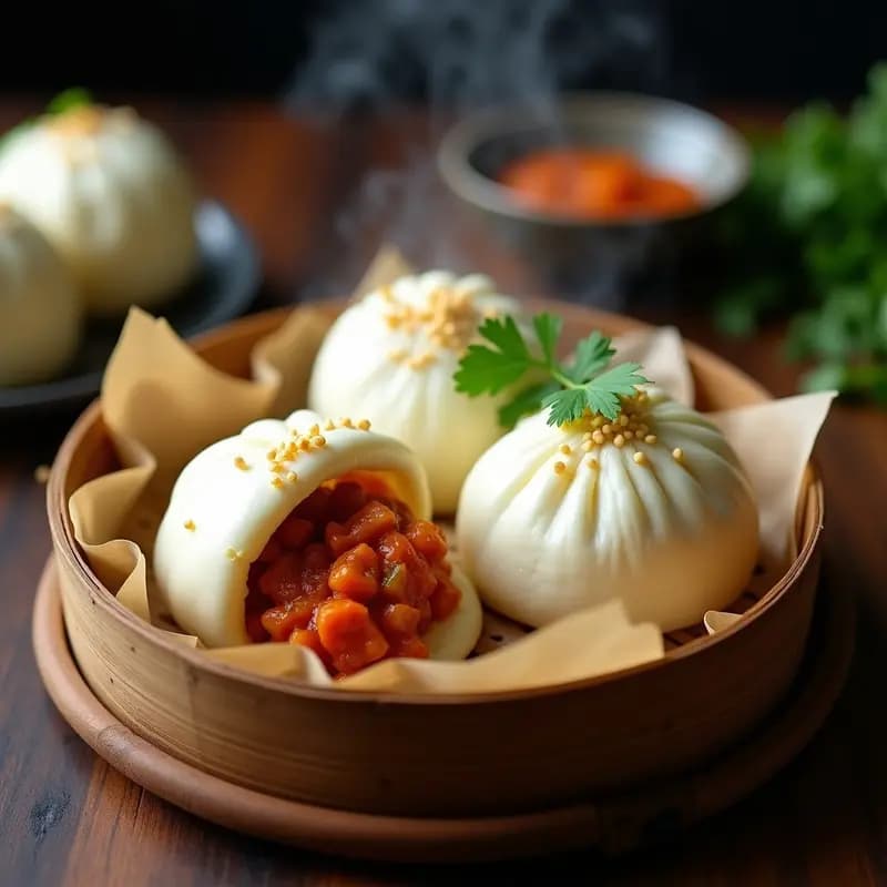 Bao Buns Veganos Rellenos de Jackfruit al Curry: Receta China en Vaporera en 30 Minutos