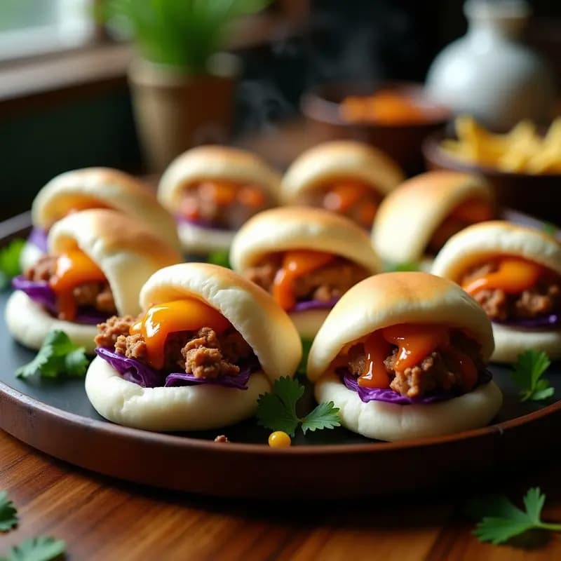 Bao de Cerdo Carnitas con Salsa de Mango Habanero: Receta China-Mexicana en Olla al Vapor