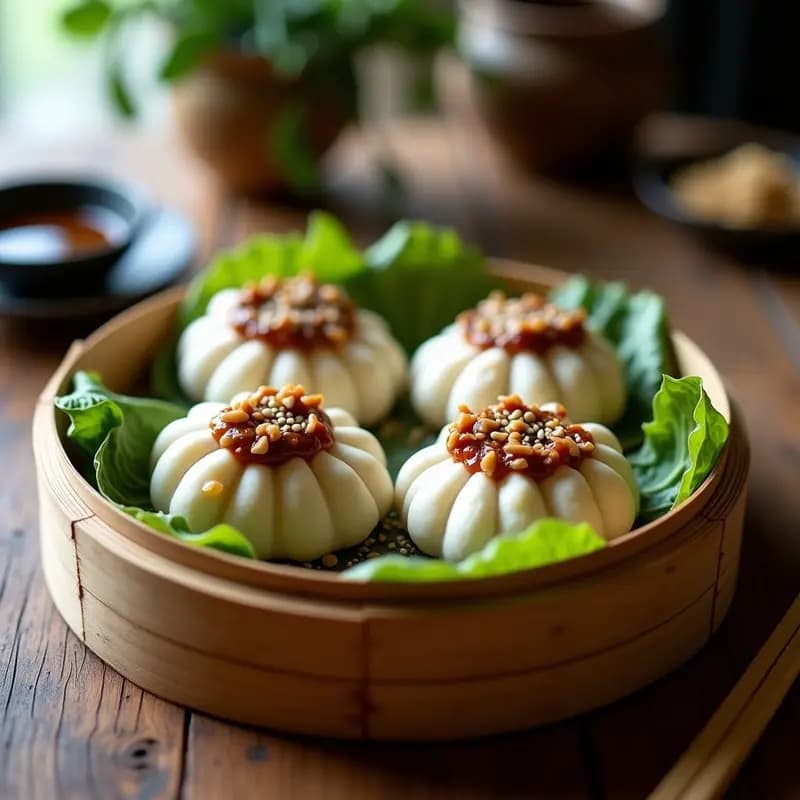 Bao de Cerdo Estilo Shanghai: Receta China al Vapor con Salsa Hoisin