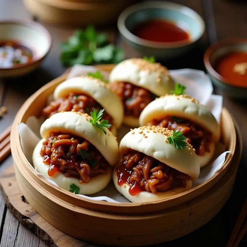 Bao de Cerdo Desmenuzado con Salsa Hoisin: Receta China en Olla Express