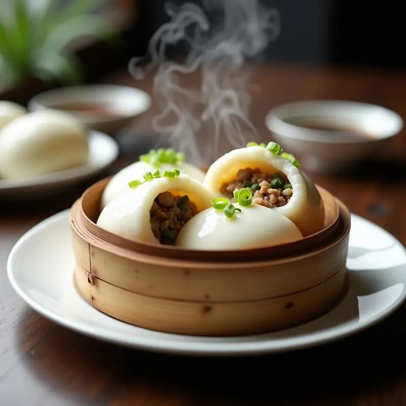 Bao de Cerdo y Hojas de Loto: Receta China al Vapor con Toque Aromático