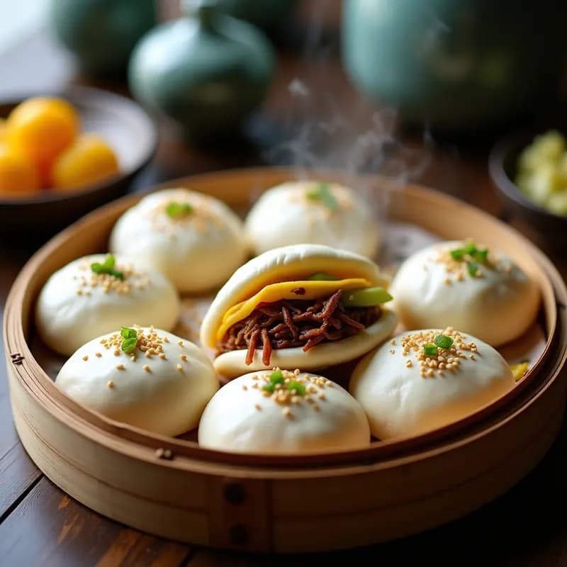 Bao de Cerdo Desmenuzado y Pepino Encurtido: Receta China Tradicional en Thermomix