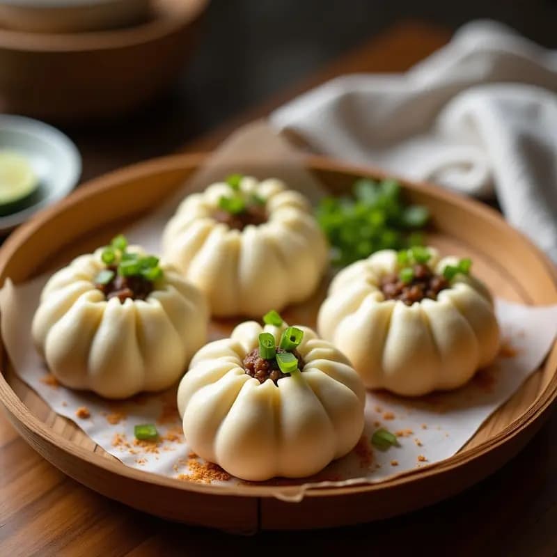 Bao de Cerdo Estilo Taiwán con Pan al Vapor: Receta en Olla Rápida