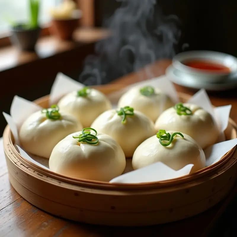 Bao Chino al Vapor Relleno de Cerdo y Cebollino: Receta Casera en 1 Hora