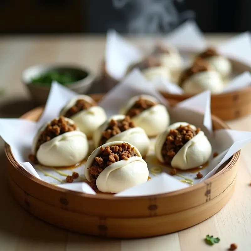 Bao Chino al Vapor Relleno de Hongos Shiitake y Tofu Ahumado: Receta Vegana Sin Horno