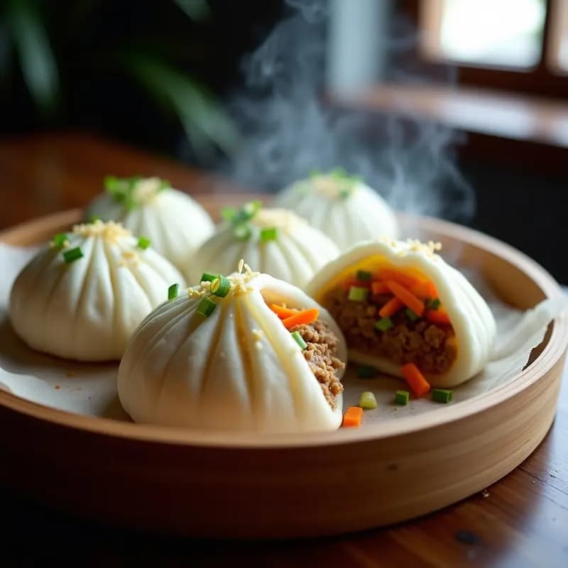 Bao Chino al Vapor con Cerdo y Verduras: Receta Tradicional en Thermomix