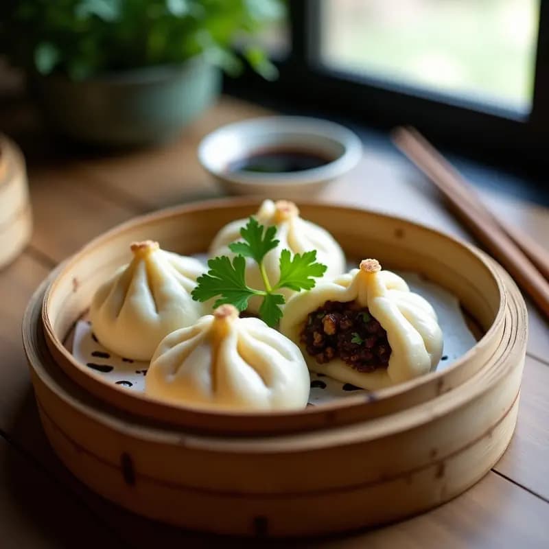 Bao de Coliflor Rellena de Champiñones: Receta China Vegana y Sin Harina en Vapor