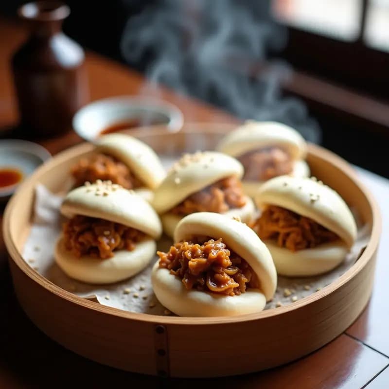 Bao de Jackie Fruit y Cerdo Desmenuzado: Receta China Dulce-Salada en 30 Minutos