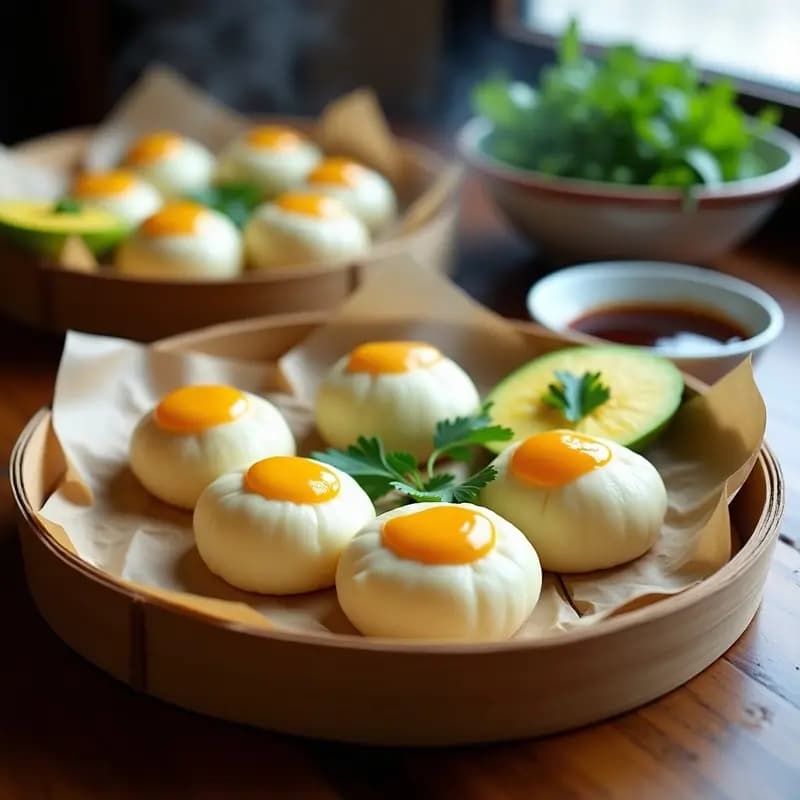 Bao Laos de Cerdo y Mango: Receta China Dulce-Salada al Vapor
