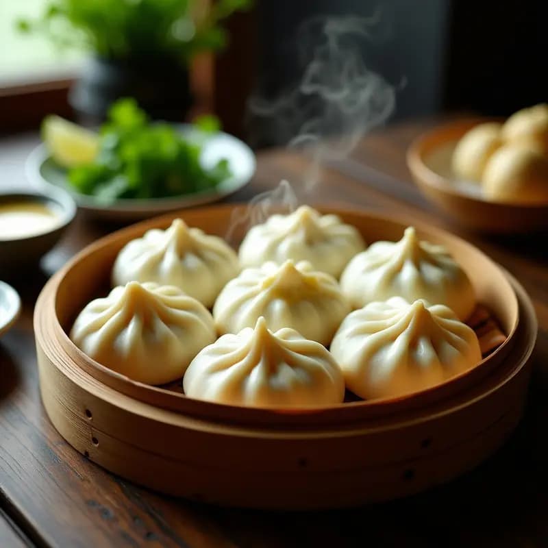 Bao al Vapor Rellenos de Pollo al Curry Verde y Cacahuetes: Receta China en Olla Rápida