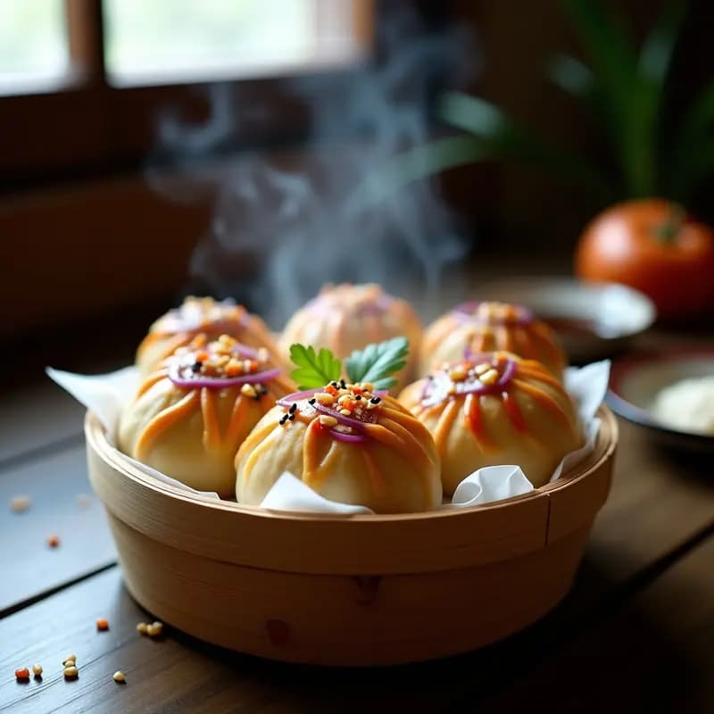 Bao de Pollo Teriyaki con Masa de Harina de Trigo Sarraceno: Receta China Sin Gluten