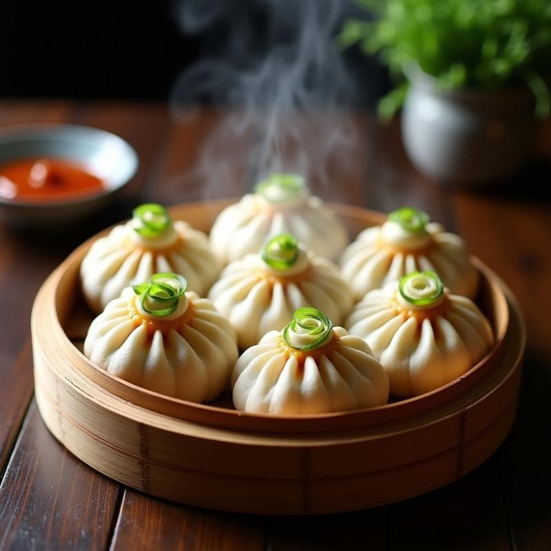 Bao de Ternera Estofada con Jengibre y Cebollino: Receta China al Vapor en 30 Minutos