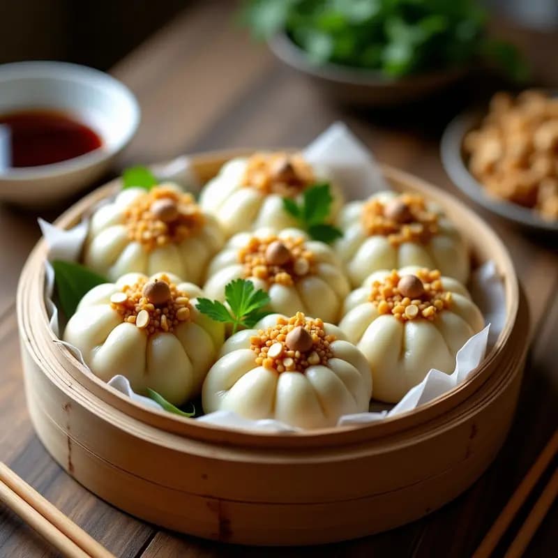 Bao Vegano de Jackfruit y Cacahuetes con Pan al Vapor: Receta China Sin Gluten en 30 Minutos
