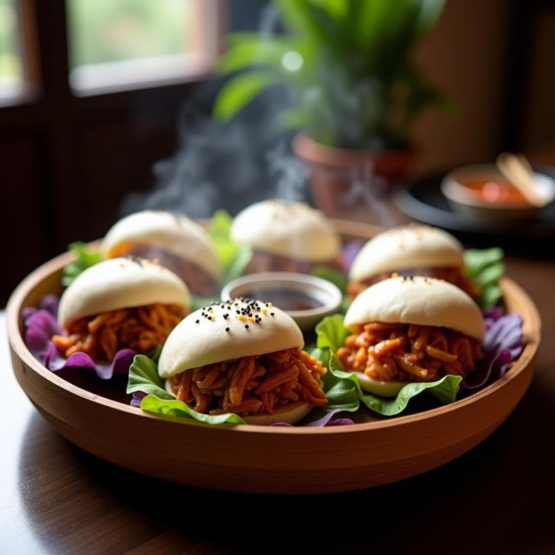 Bao Vegano de Jackfruit y Salsa Hoisin: Receta China en Thermomix con Toque Ahumado