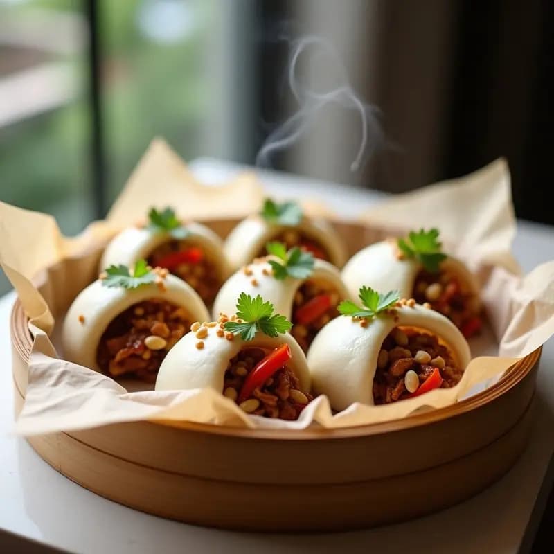 Bao Vegano de Jackfruit Desmenuzado: Receta Chino-Taiwanesa con Salsa Hoisin Casera en Steam