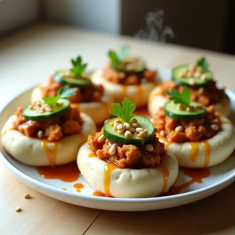 Bao Vegano de Jackfruit y Salsa Hoisin: Panecillos Chinos al Vapor con Relleno Sabroso