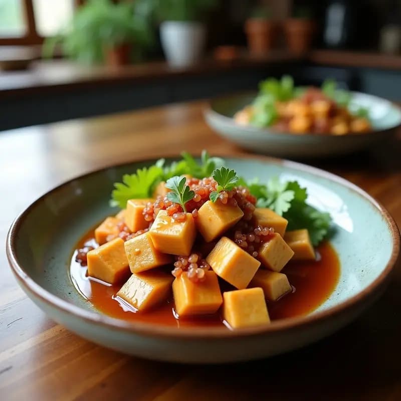 Bao Vegano de Tofu Marinado y Encurtidos: Receta China al Vapor en Airfryer
