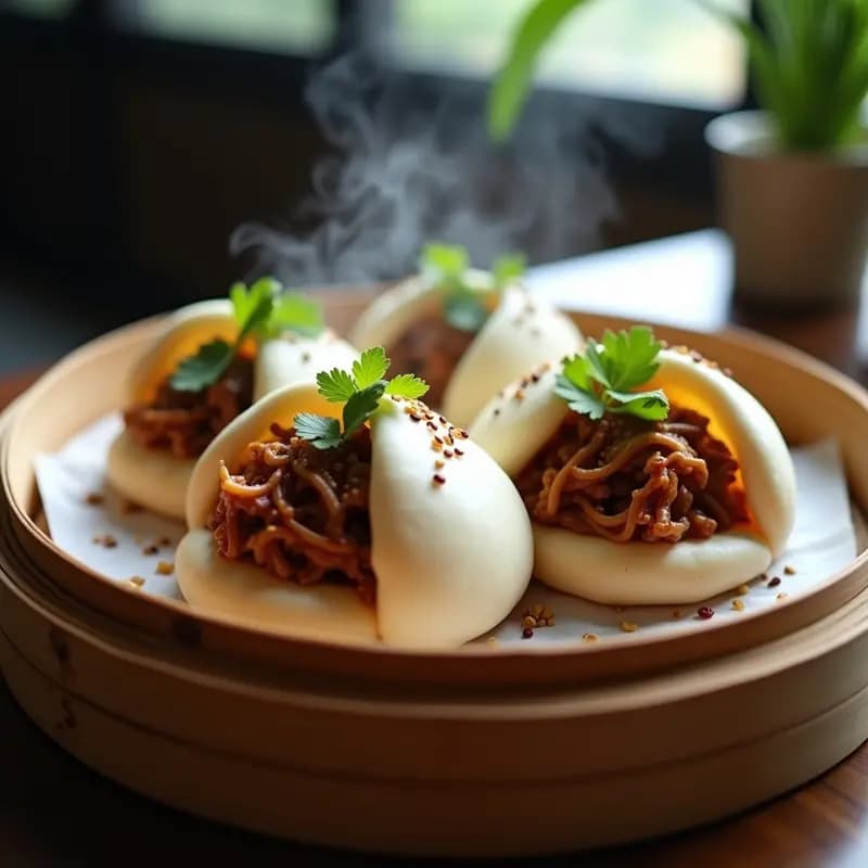 Bao Vegano al Vapor con Relleno de Jackfruit Desmenuzado: Receta China Innovadora