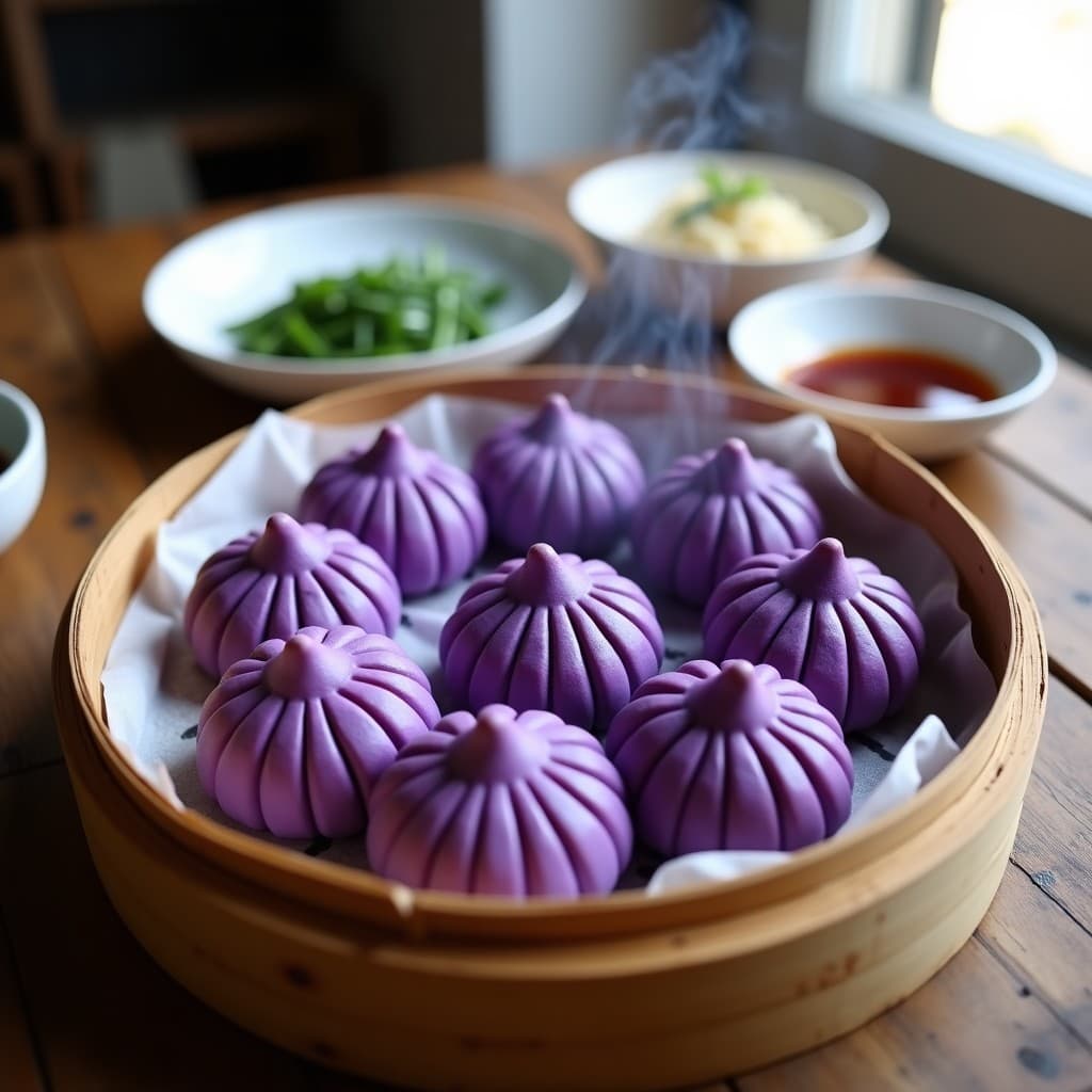 Bao Veganos de Col Morada y Tofu Ternura: Receta China al Vapor con Salsa Hoisin