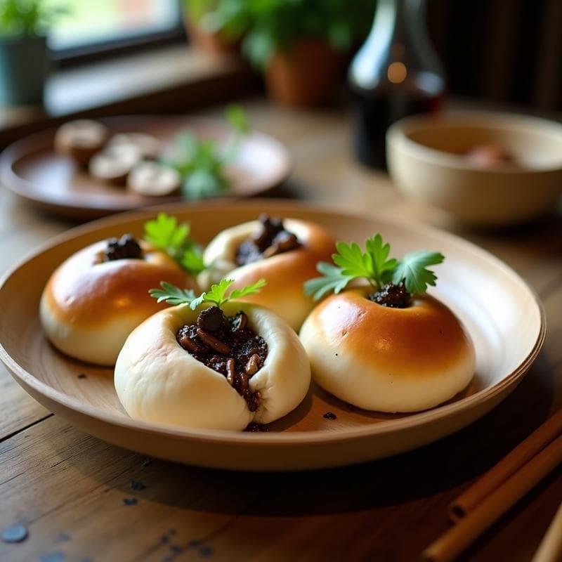 Bao Veganos de Shiitake y Trufa Negra: Receta al Vapor con Toque Gourmet en 30 Minutos