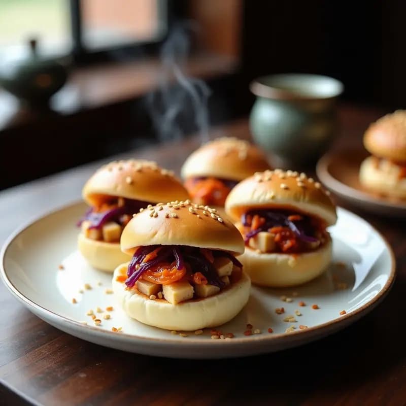 Bao Veganos de Tofu y Kimchi: Receta China en Olla a Presión con Masa Fermentada