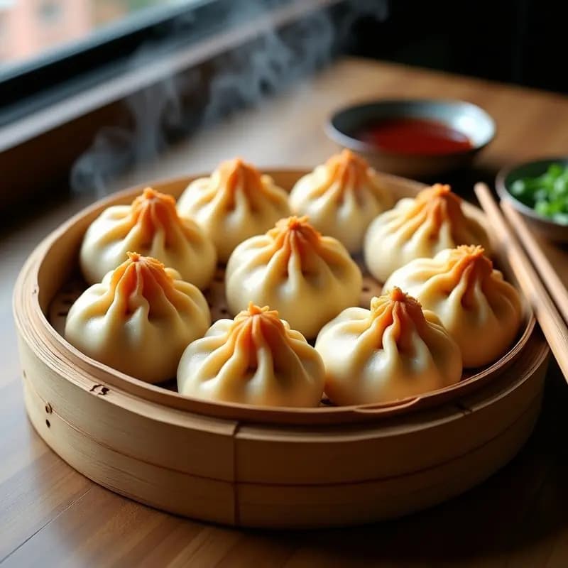 Bao Zi Chino de Cerdo al Vapor: Bolas de Masa Rellena y Esponjosa