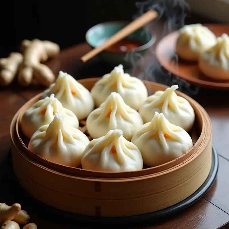 Bao Zi al Vapor con Carne de Cerdo y Repollo: Receta China Authentic para Aperitivo