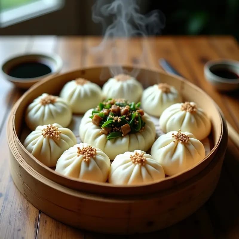Baos al Vapor de Champiñones Portobello y Bok Choy: Receta China Vegana y Sin Gluten