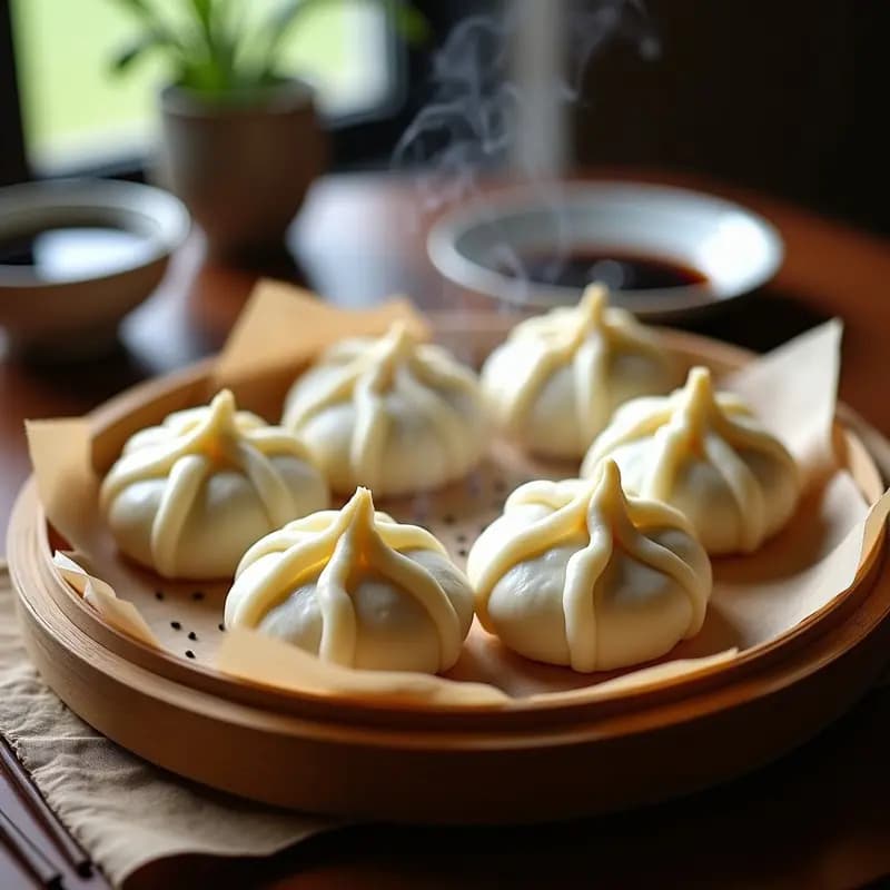 Baozi al Vapor de Cerdo Iberico y Repollo Morado: Receta China en Airfryer