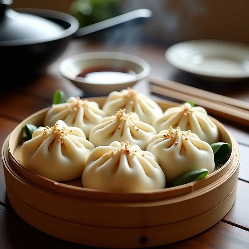 Baozi de Cerdo al Vapor con Salsa Hoisin: Receta China Tradicional en 1 Hora