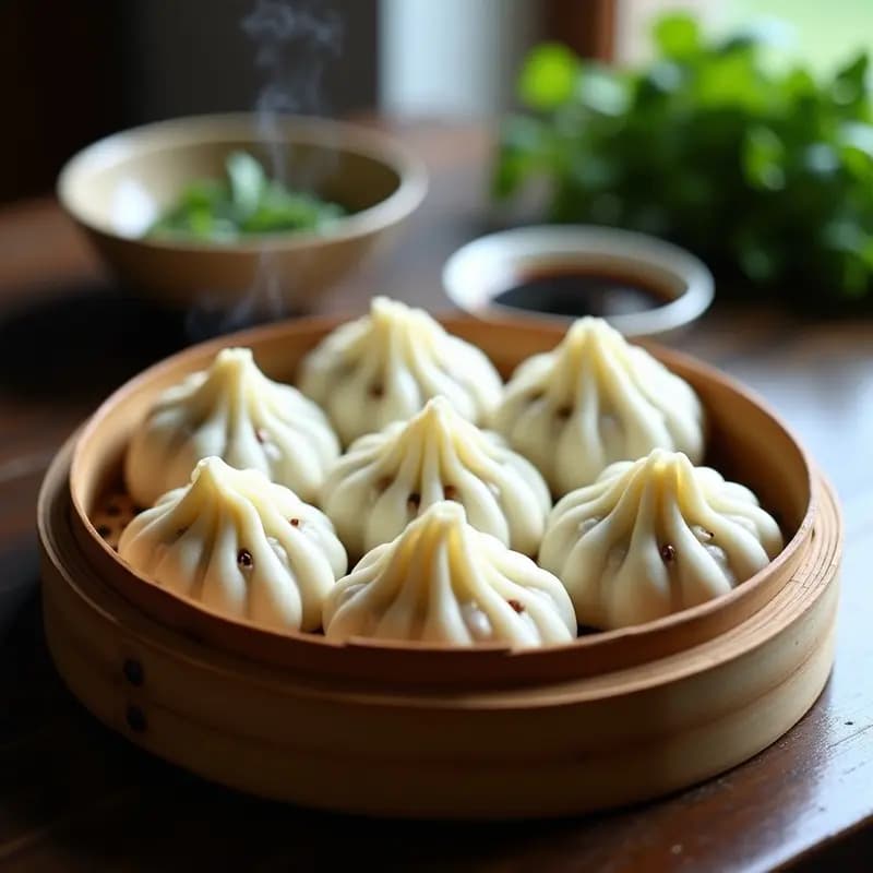 Baozi al Vapor de Champiñones y Bamboo: Receta China Vegana con Masa Esponjosa
